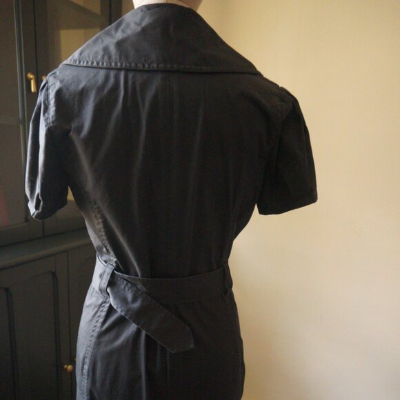 Club Monaco Belted Trench Dress I Size 8 I Black - Picture 2 of 8